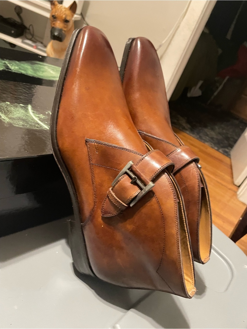 Magnanni Cognac Double Monk Boots - Picture 4 of 7